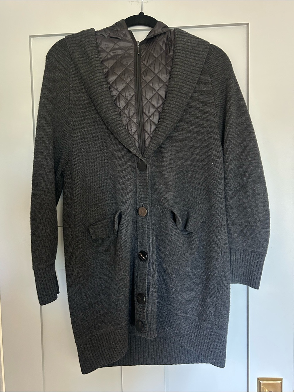 ICICLE Wool Hooded Layered Knit Coat Cardigan Jacket Size 120/84Y
